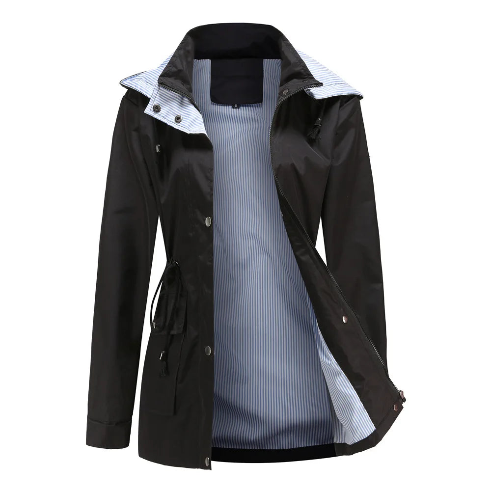 Erin | Chic Hooded Waterproof Jacket with Drawstring Waist