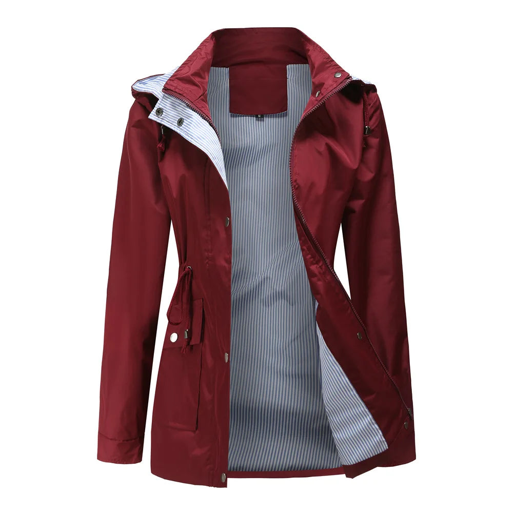 Erin | Chic Hooded Waterproof Jacket with Drawstring Waist