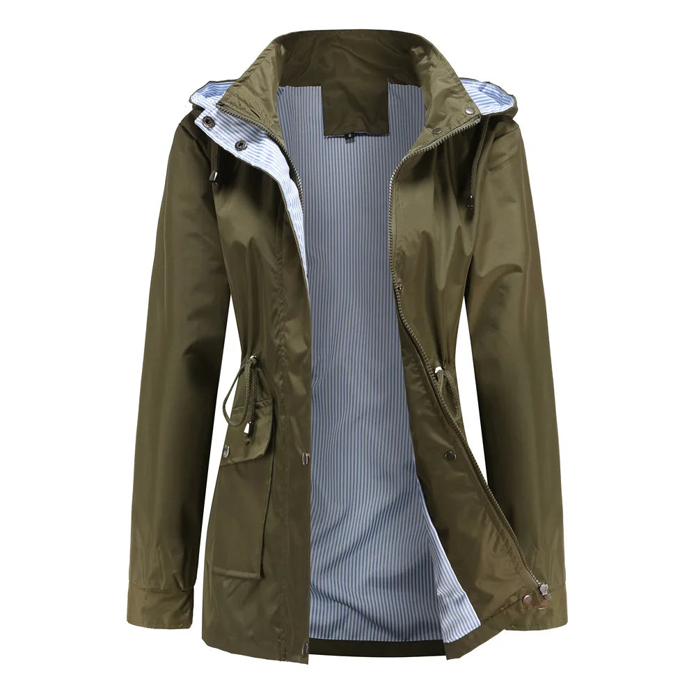 Erin | Chic Hooded Waterproof Jacket with Drawstring Waist