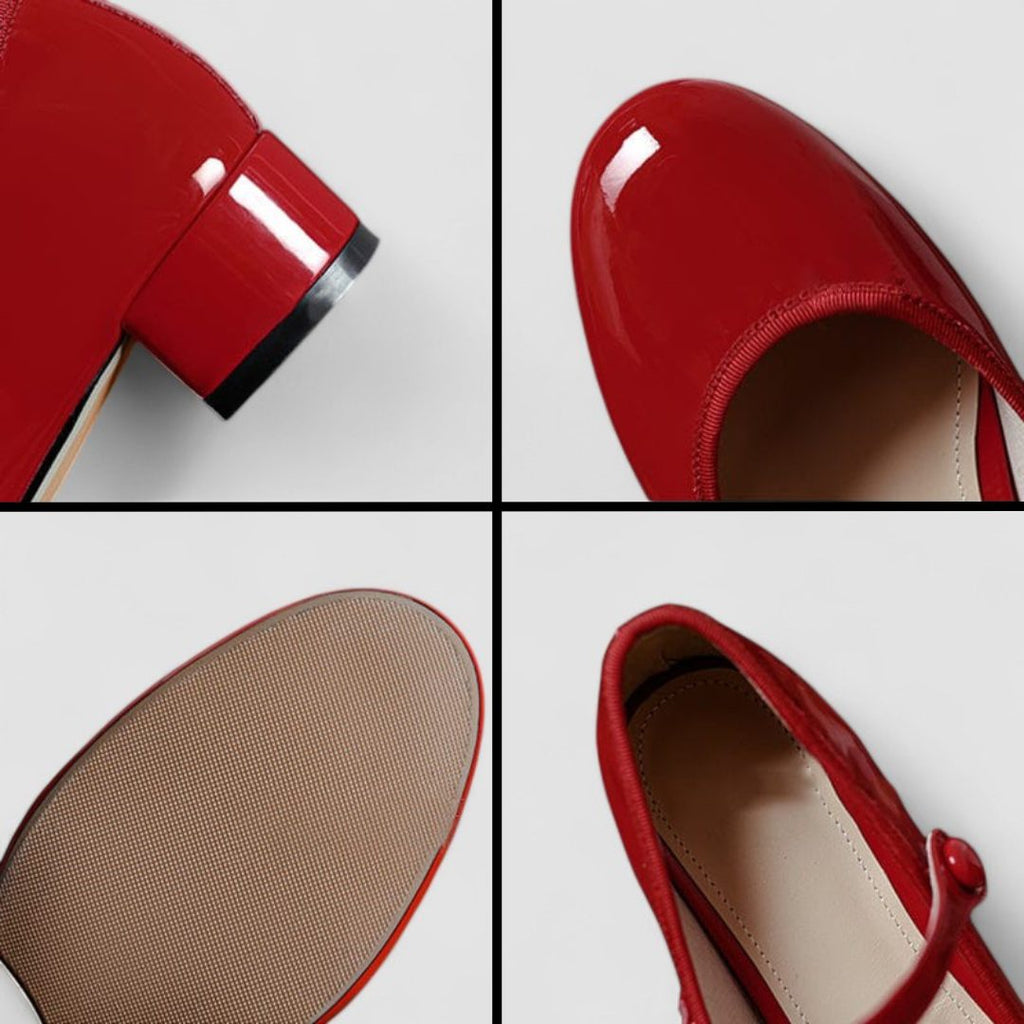 Erin | Timeless Glossy Mary Jane Block Heel Shoes