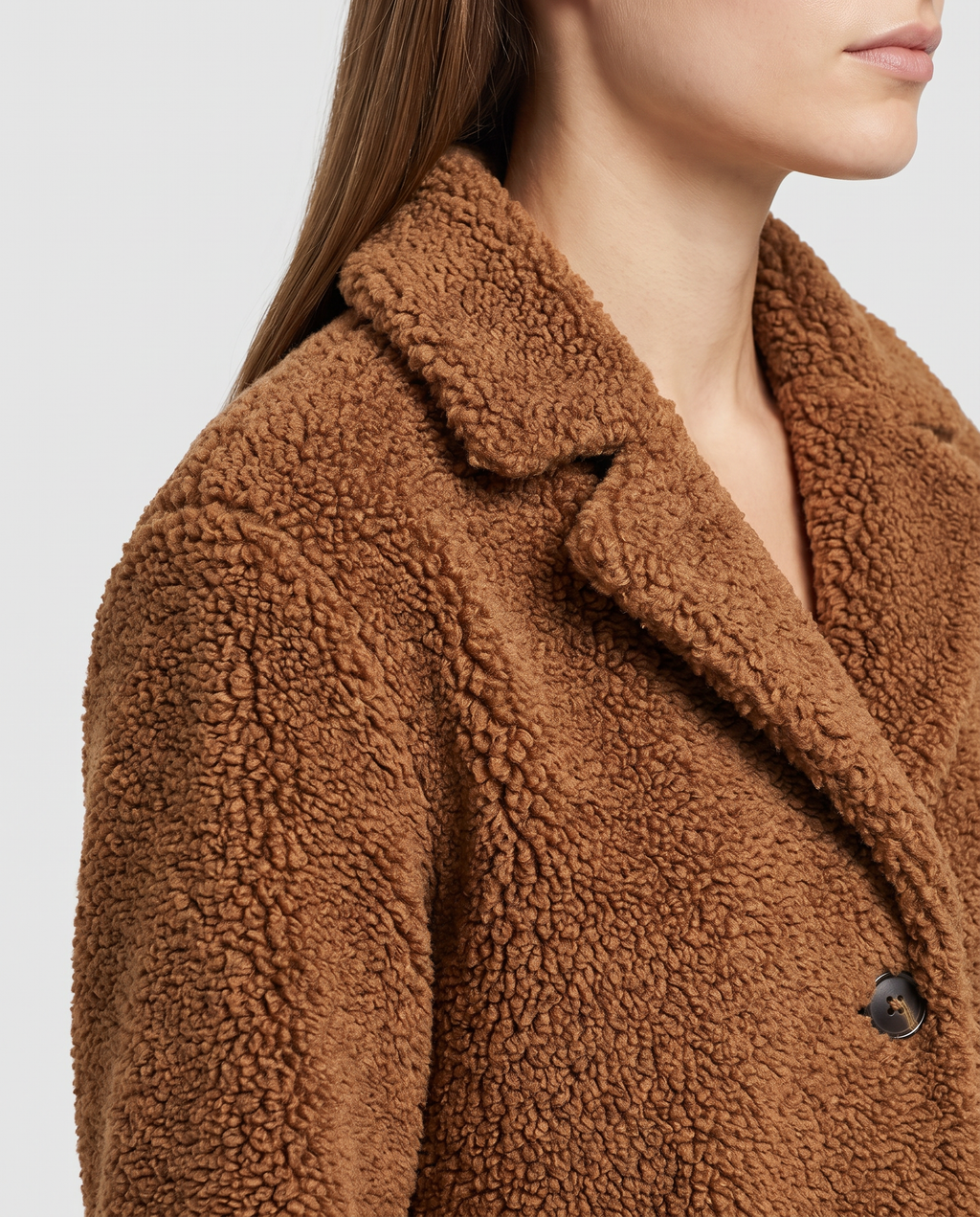 Esme | Polished Knee Length Faux Fur Coat with Notch Lapel