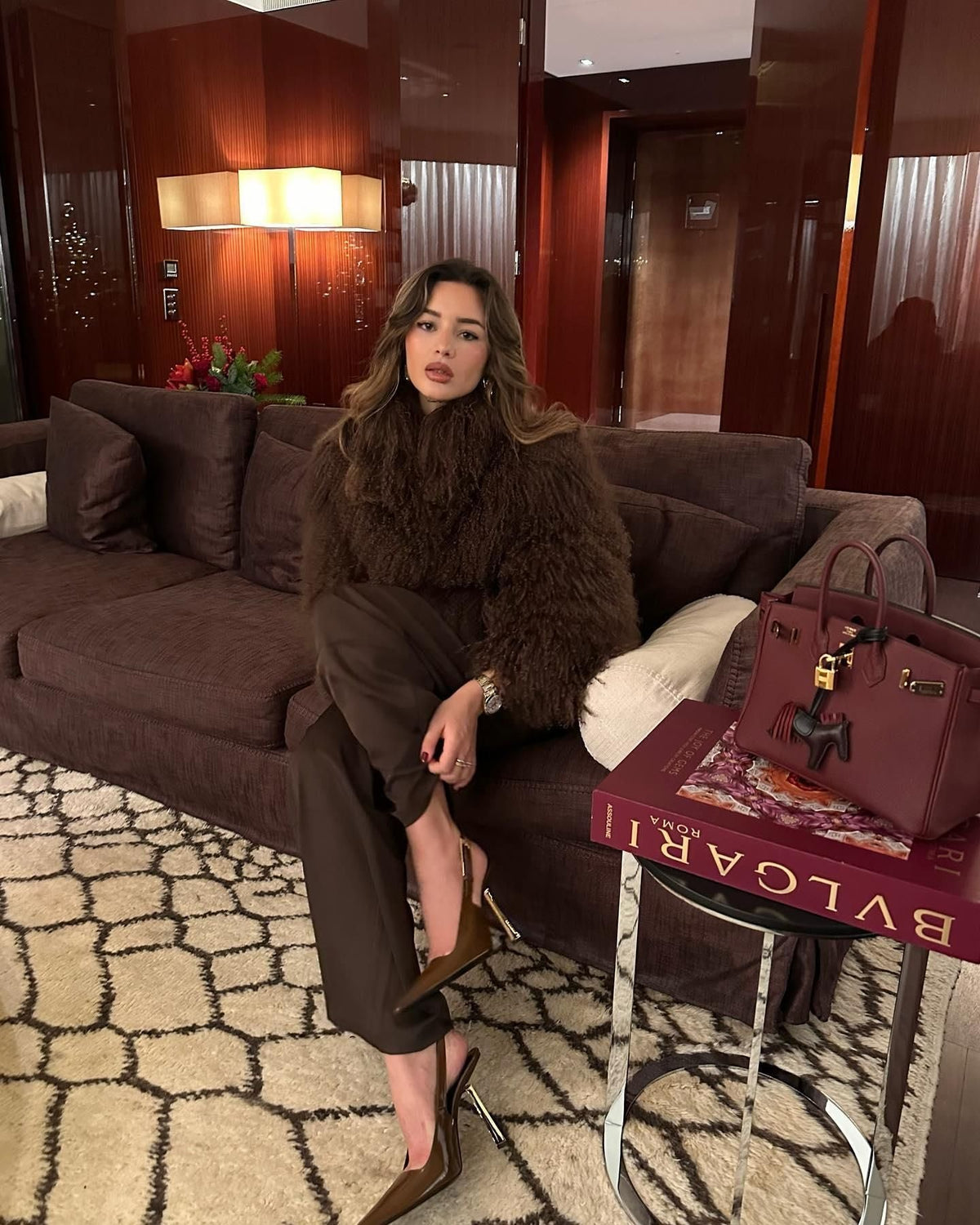 Esme | Refined Shaggy Faux Fur Coat with High Collar