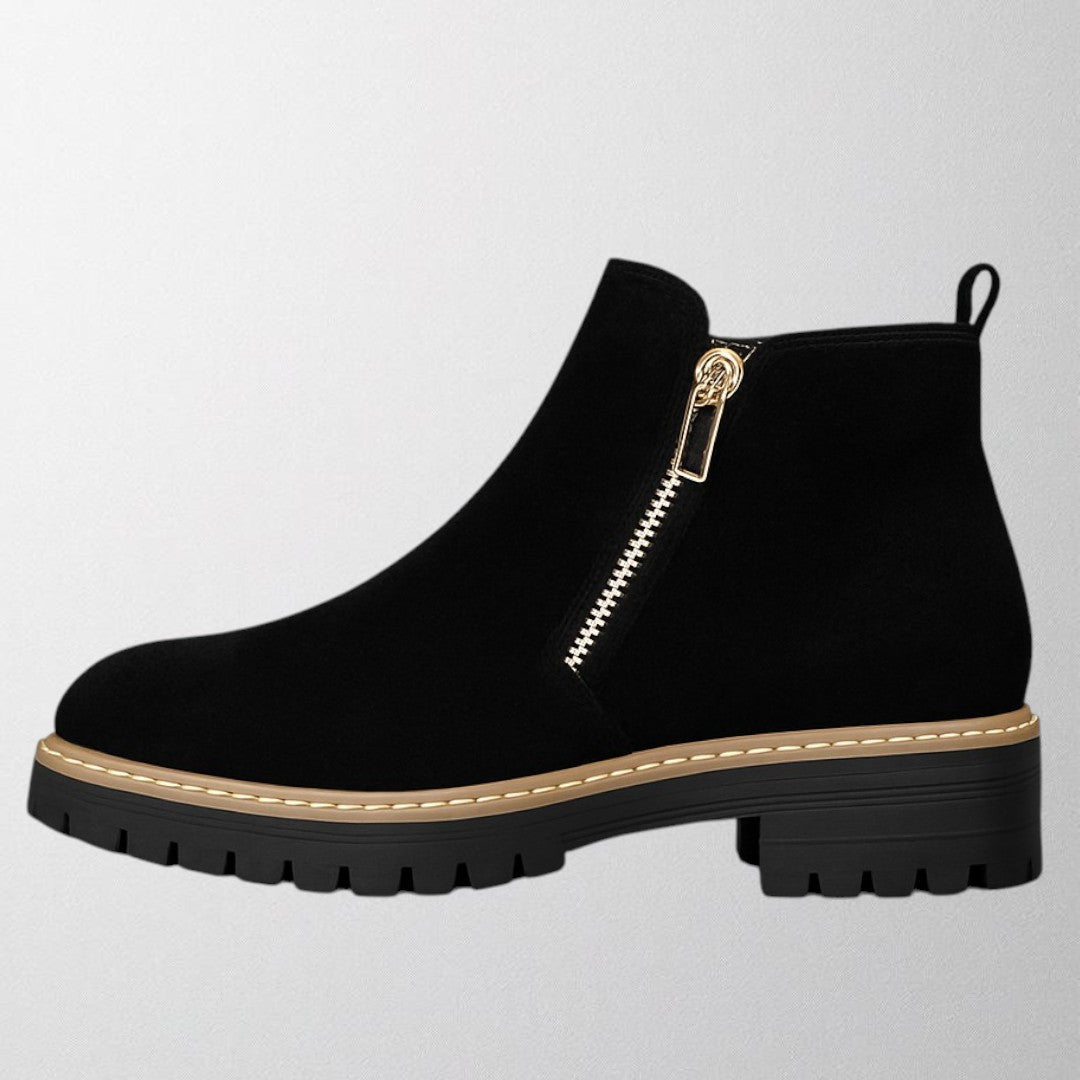 Esme | Timeless Round Toe Ankle Boots with Chunky Lug Sole