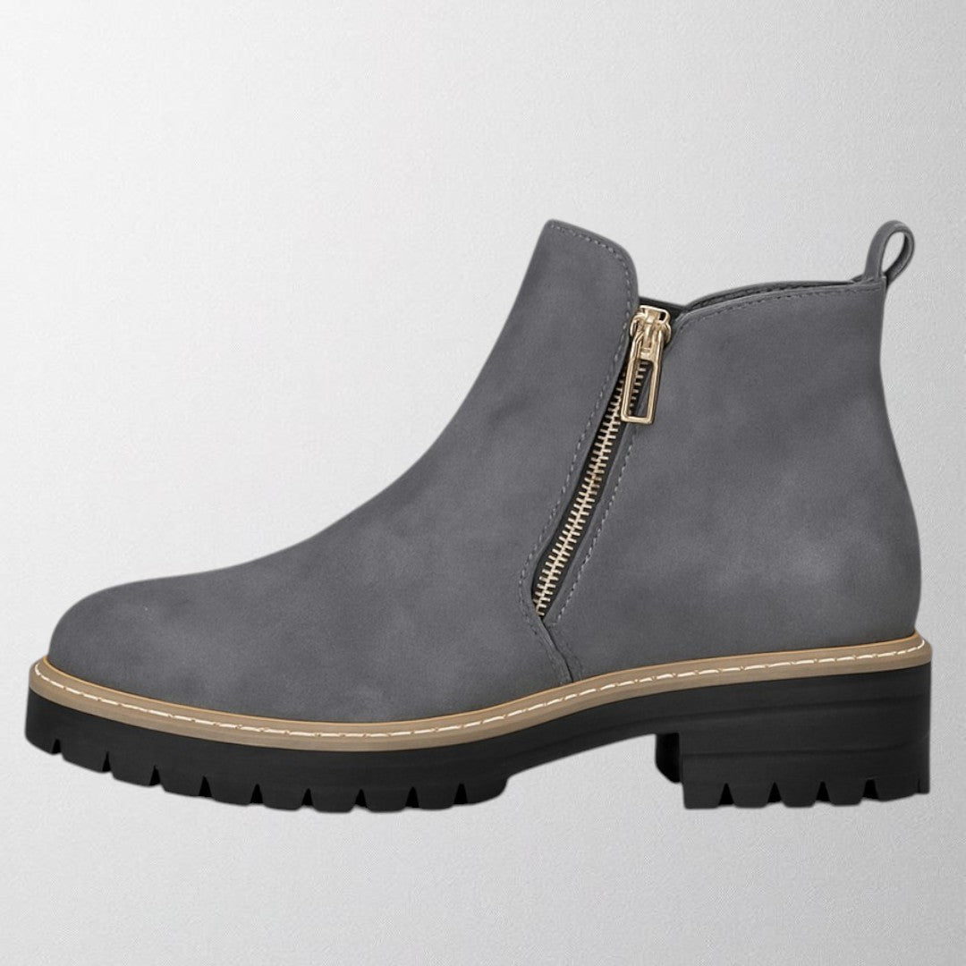 Esme | Timeless Round Toe Ankle Boots with Chunky Lug Sole