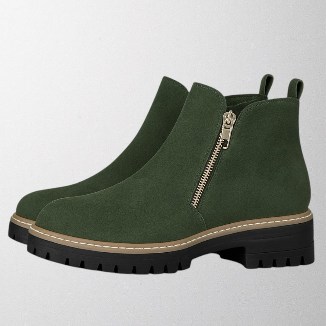 Esme | Timeless Round Toe Ankle Boots with Chunky Lug Sole