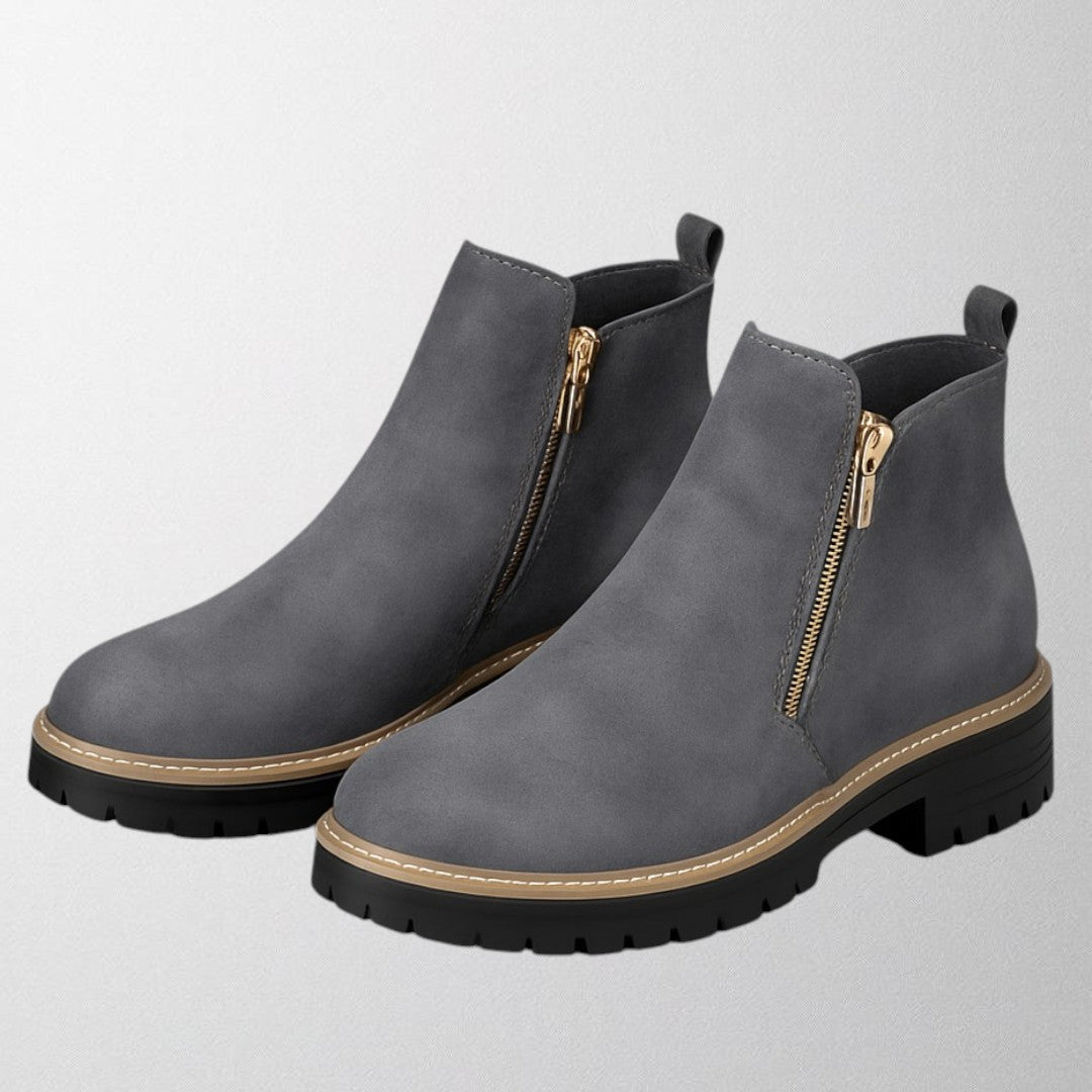 Esme | Timeless Round Toe Ankle Boots with Chunky Lug Sole