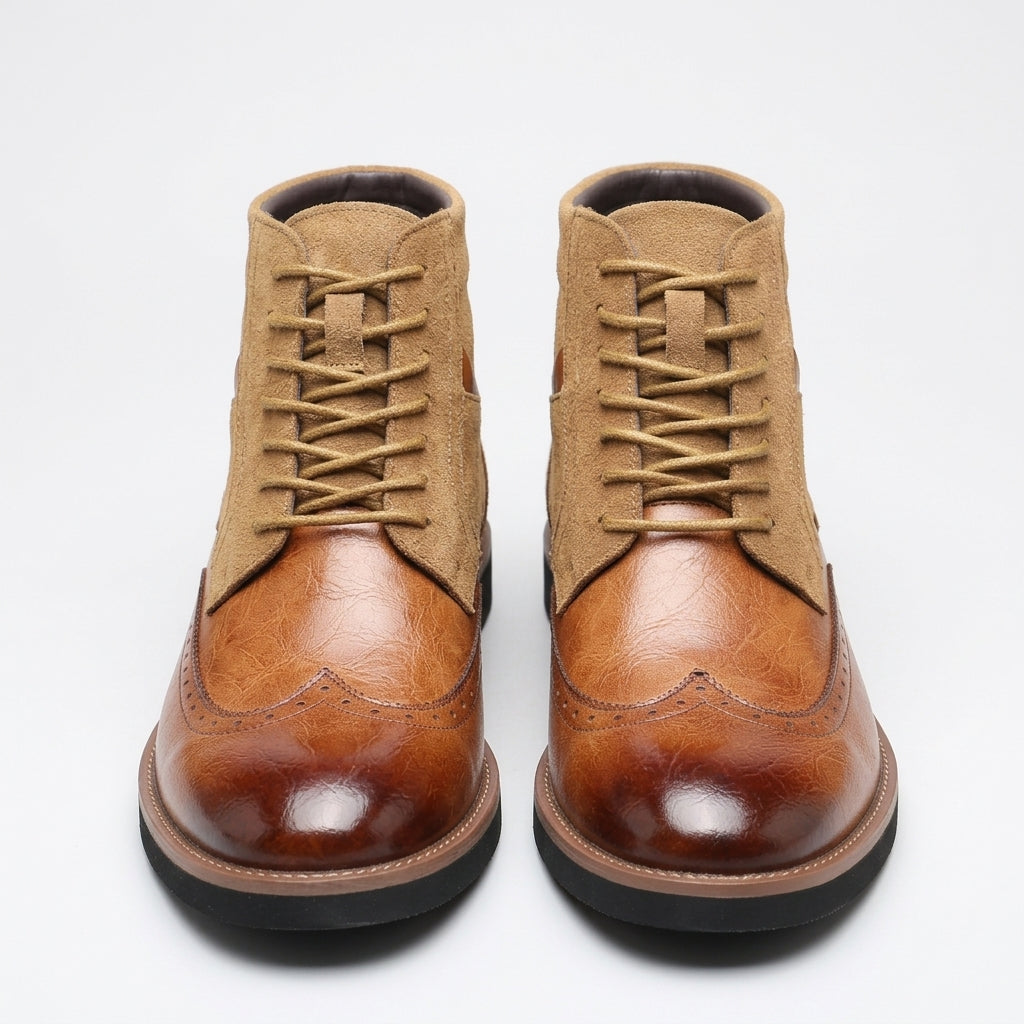 Ethan | Classic Lace-Up Wingtip Brogue Mens Boots