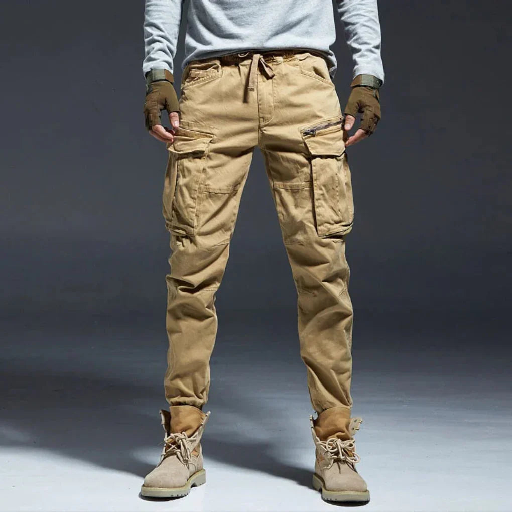 Ethan | Classic Multi-Pocket Cargo Trousers with Adjustable Waist