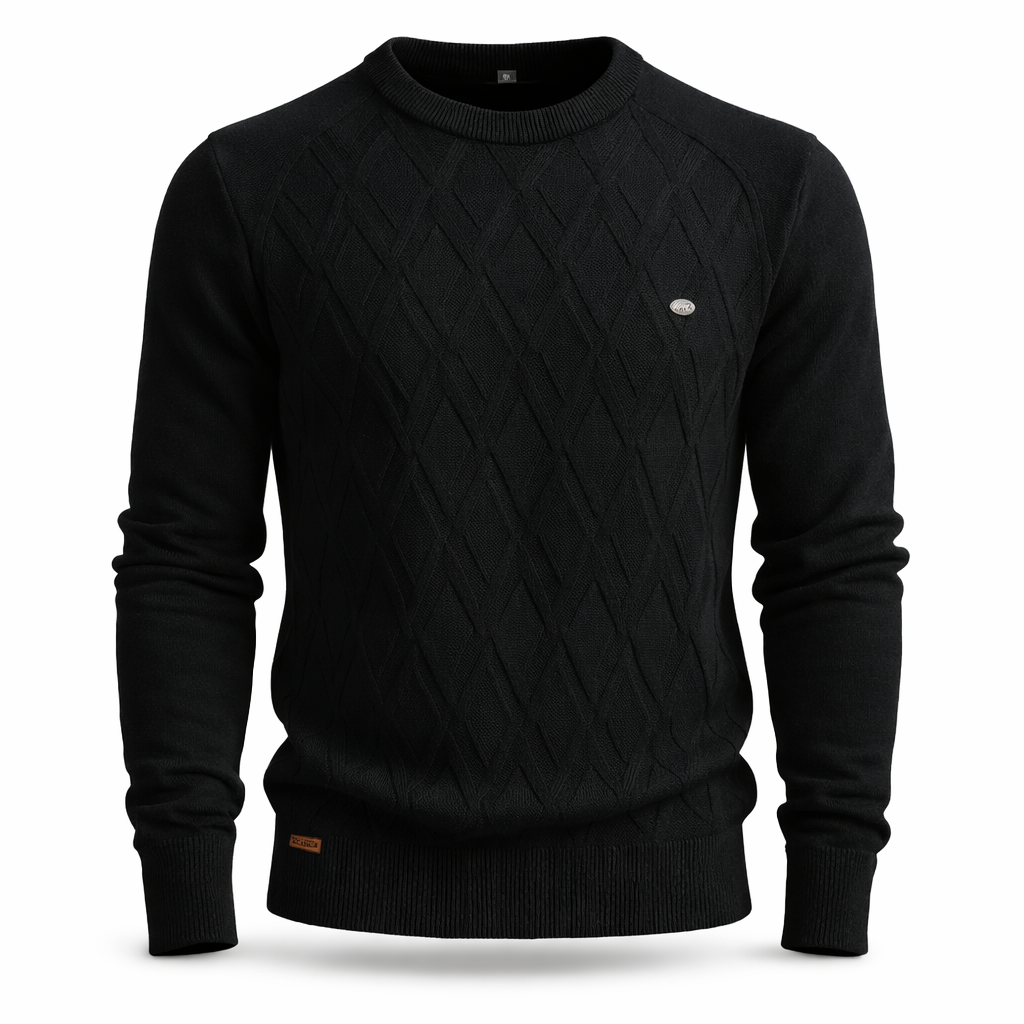 Ethan | Diamond Pattern Crew Neck Mens Knit Jumper