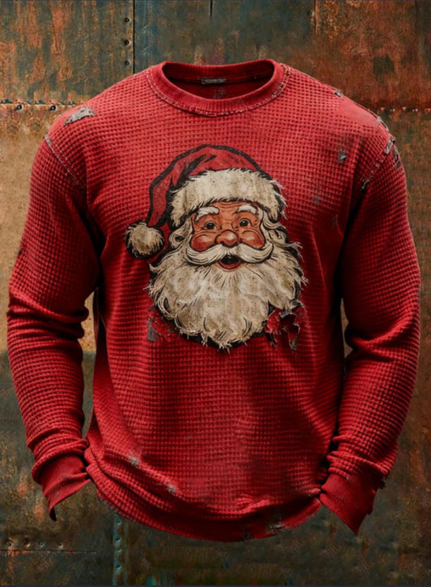 Ethan | Vintage Santa Print Mens Christmas Jumper