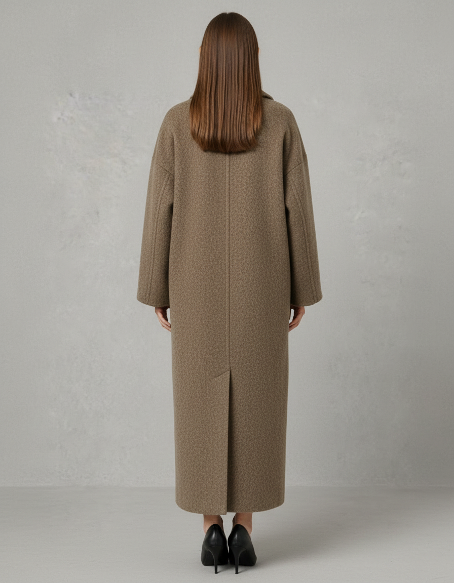 Eva | Classic Double Breasted Longline Wool Coat