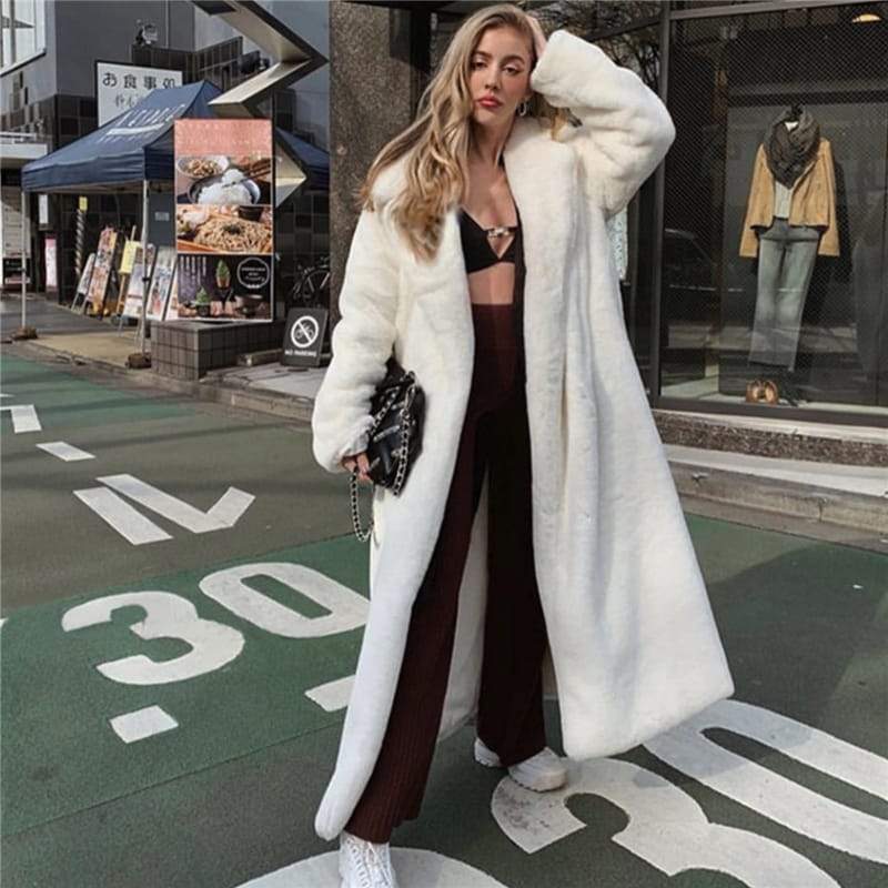 Eva | Polished Oversized Long Faux Fur Coat