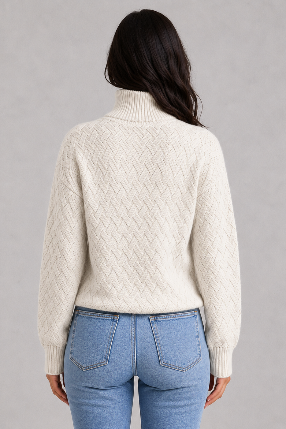 Eva | Textured Roll Neck Womens Knit Jumper