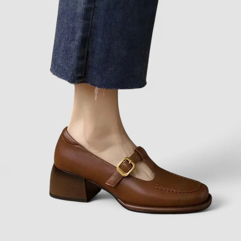Evelyn | Classic Buckle Strap Mary Jane Loafers
