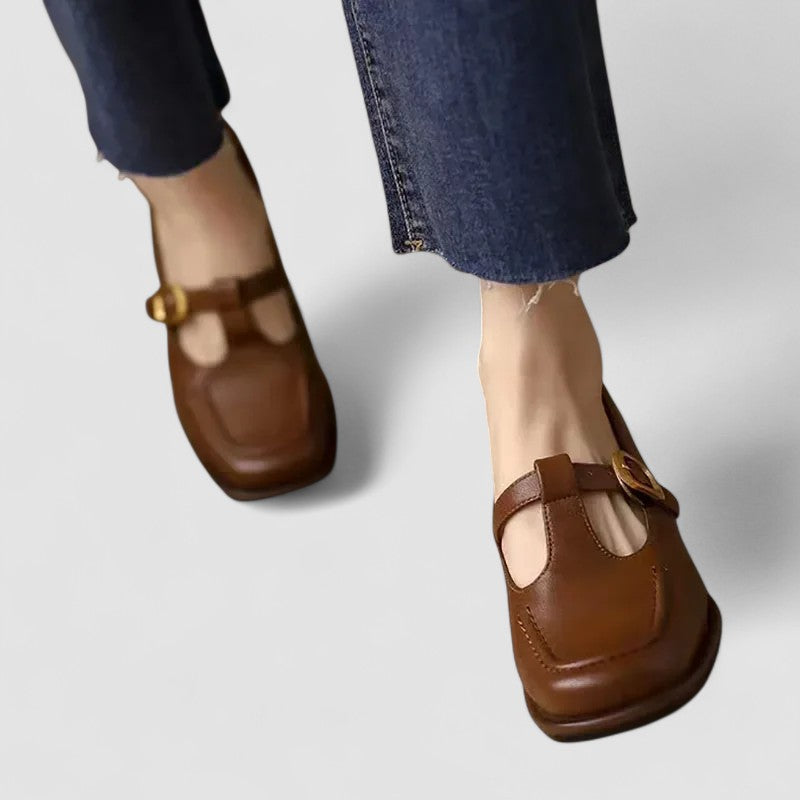 Evelyn | Classic Buckle Strap Mary Jane Loafers