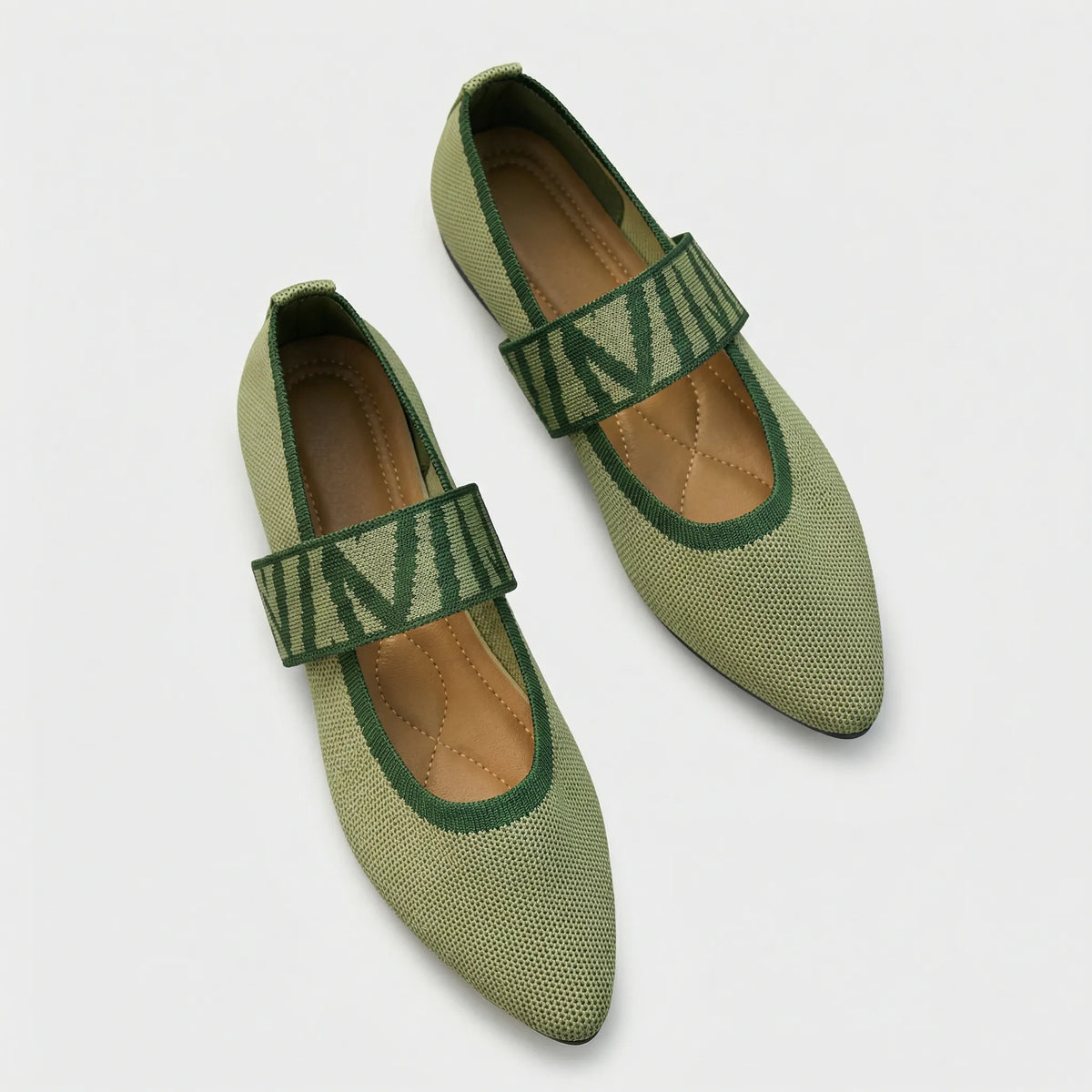 Evelyn | Relaxed Checkered Strap Pointed Toe Mary Jane Shoes