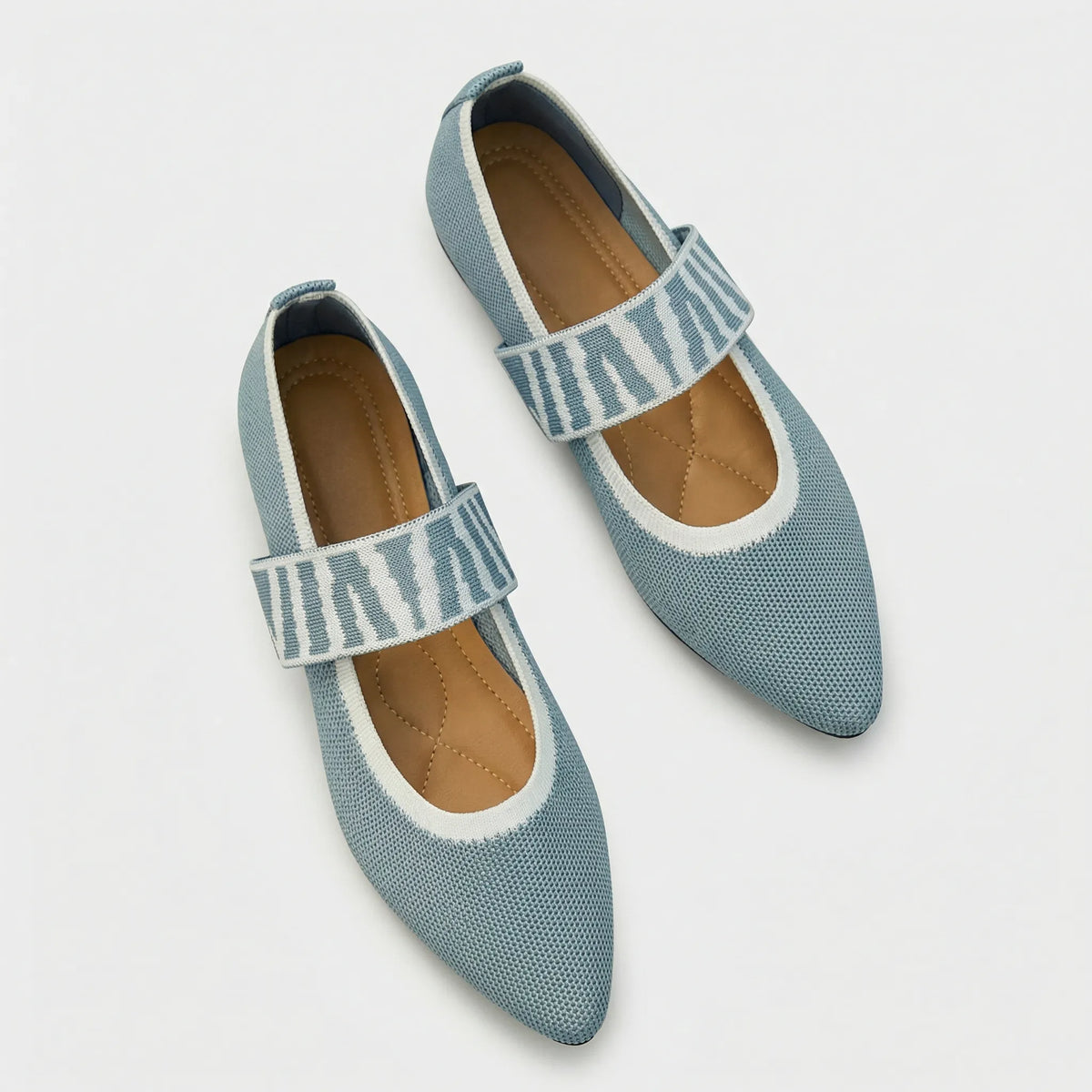 Evelyn | Relaxed Checkered Strap Pointed Toe Mary Jane Shoes