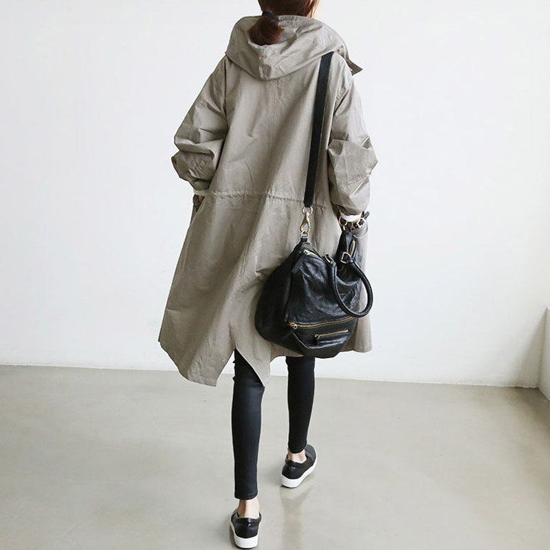 Evelyn | Sophisticated Hooded Longline Trench Coat