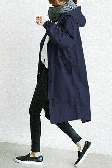 Evelyn | Sophisticated Hooded Longline Trench Coat