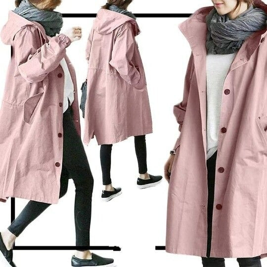 Evelyn | Sophisticated Hooded Longline Trench Coat