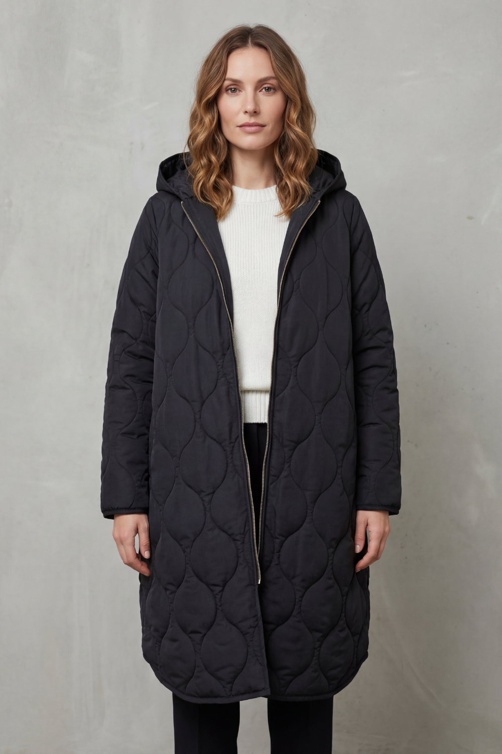 Evelyn | Stylish Quilted Hooded Waterproof Jacket