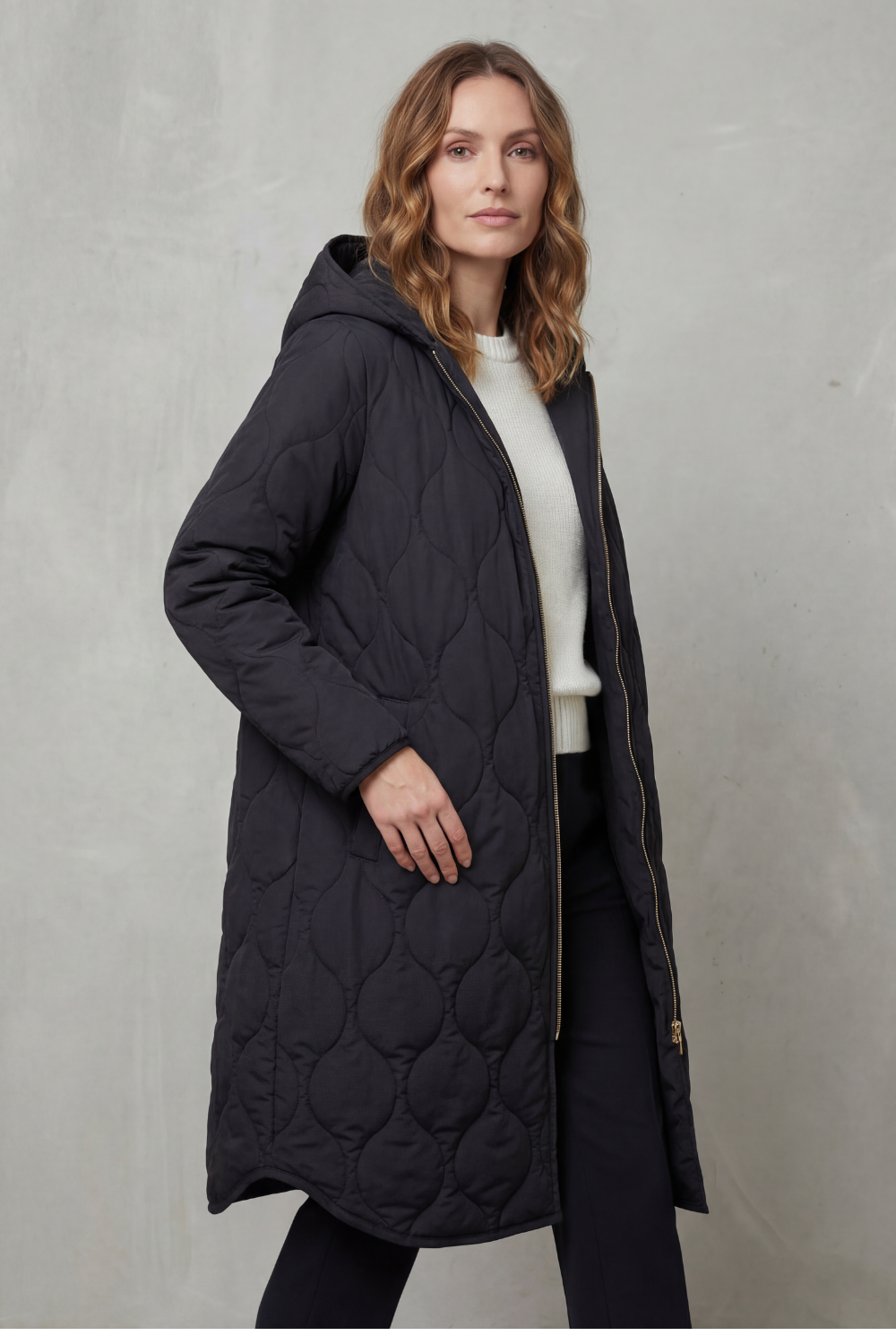Evelyn | Stylish Quilted Hooded Waterproof Jacket