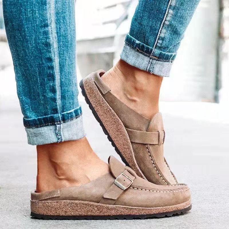Evelyn | Timeless Buckle Detail Orthopedic Shoes Mules