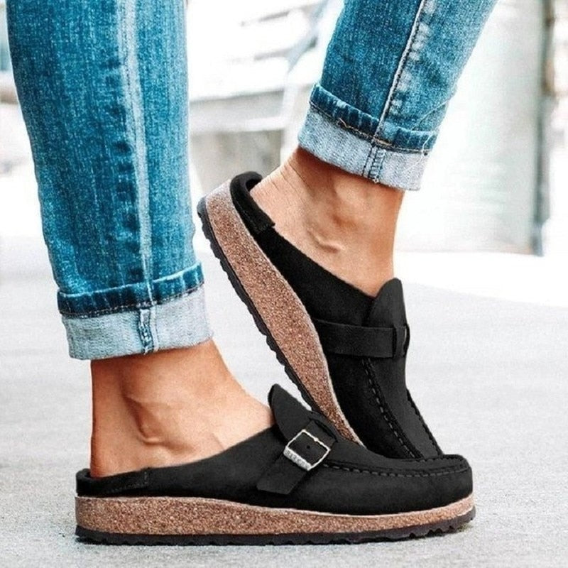 Evelyn | Timeless Buckle Detail Orthopedic Shoes Mules