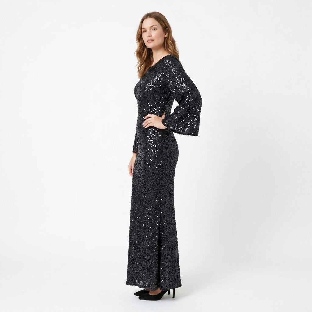 Evie | Cosy Sparkly Sequin Mermaid Christmas Dress