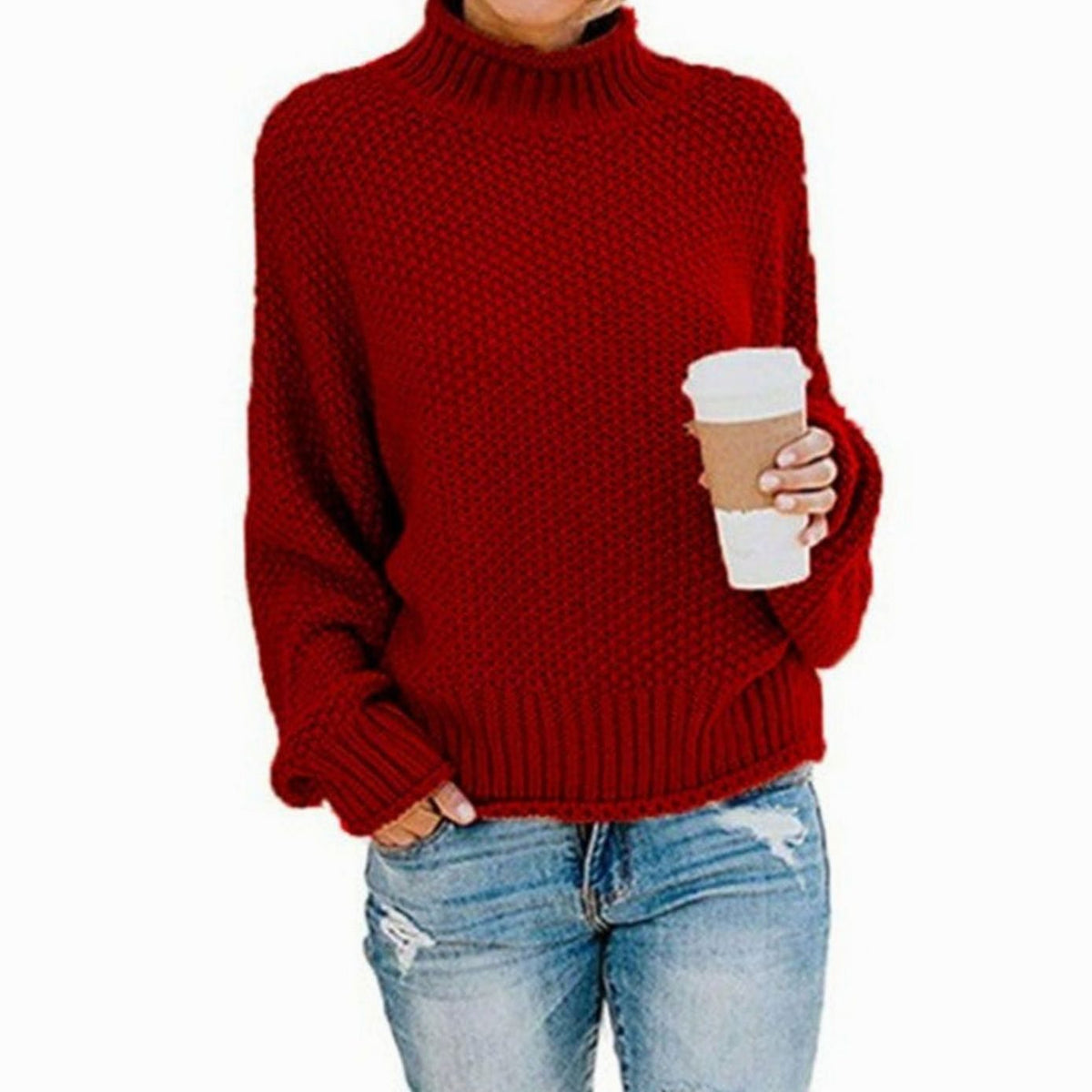 Evie | Oversized Chunky Roll Neck Womens Knit Jumper