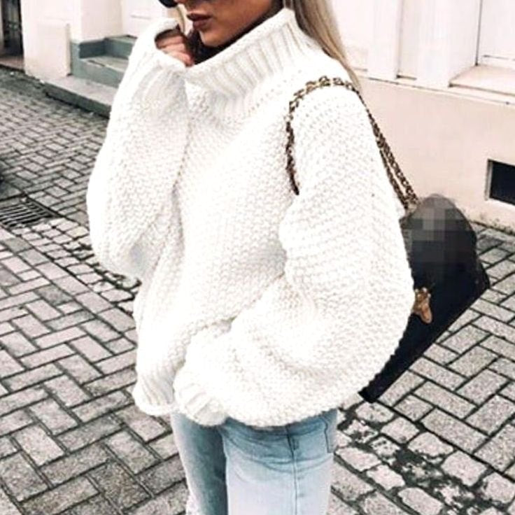 Evie | Oversized Chunky Roll Neck Womens Knit Jumper