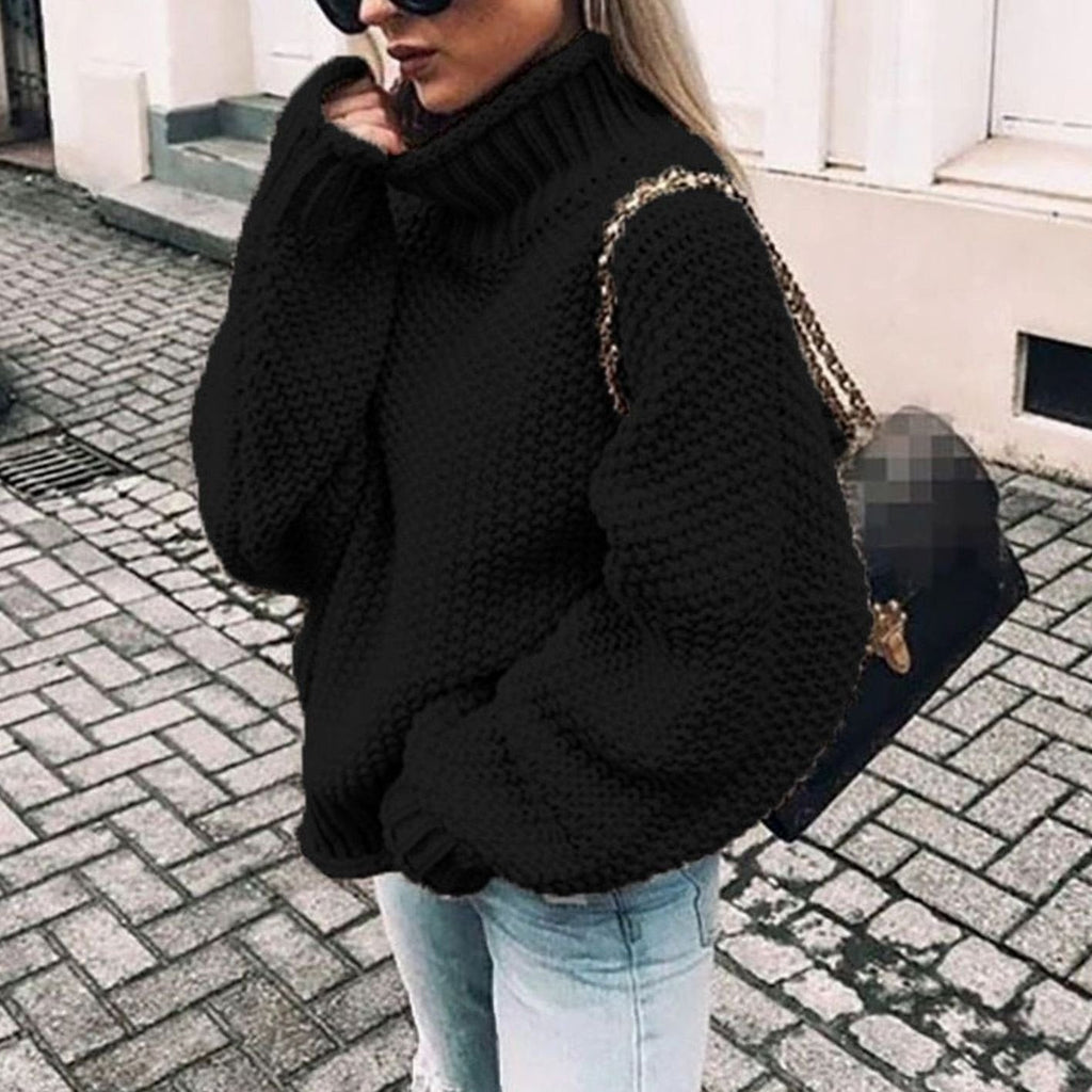 Evie | Oversized Chunky Roll Neck Womens Knit Jumper