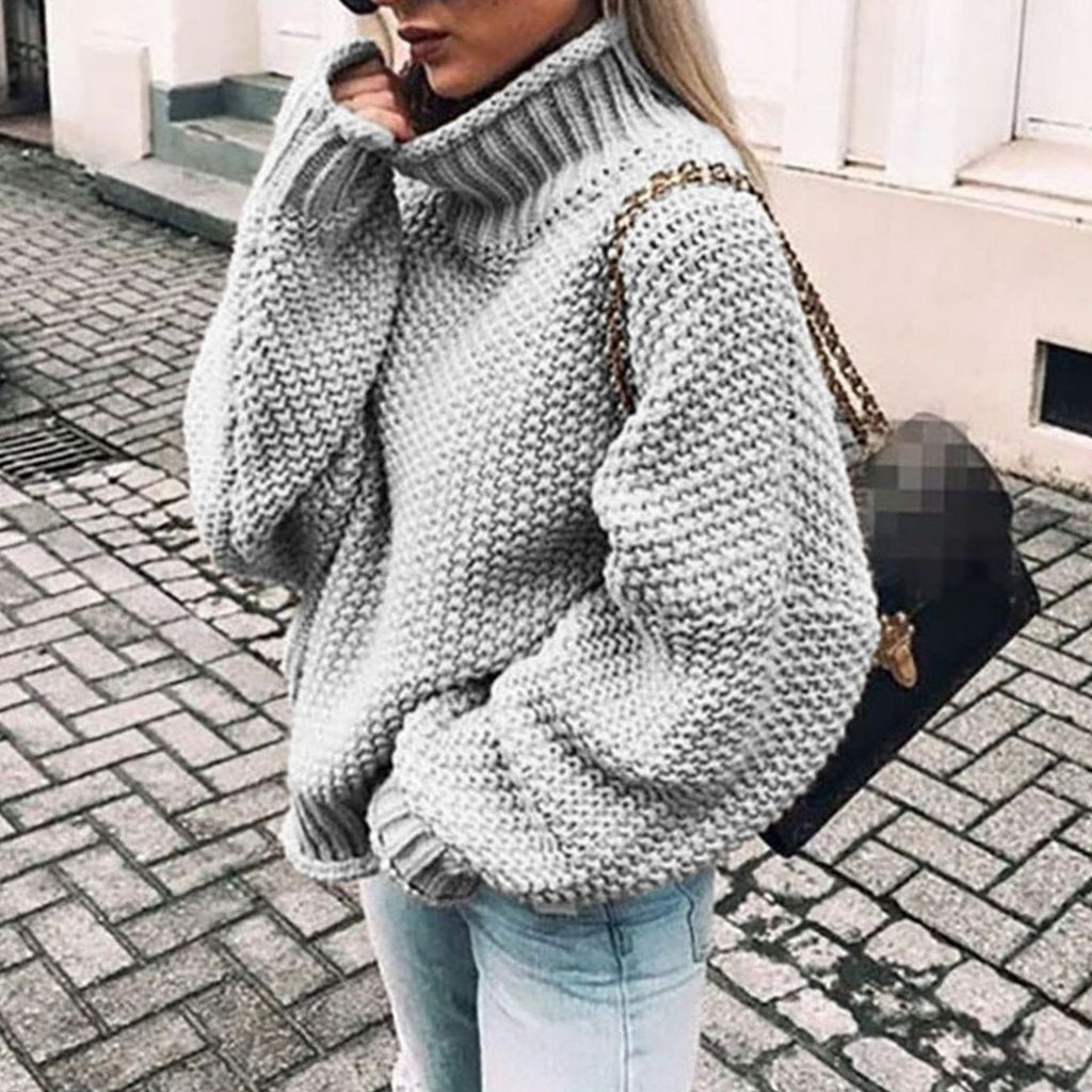 Evie | Oversized Chunky Roll Neck Womens Knit Jumper