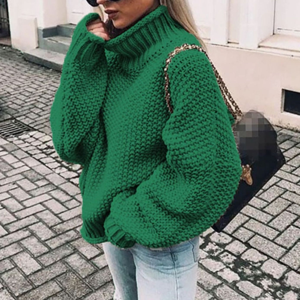 Evie | Oversized Chunky Roll Neck Womens Knit Jumper