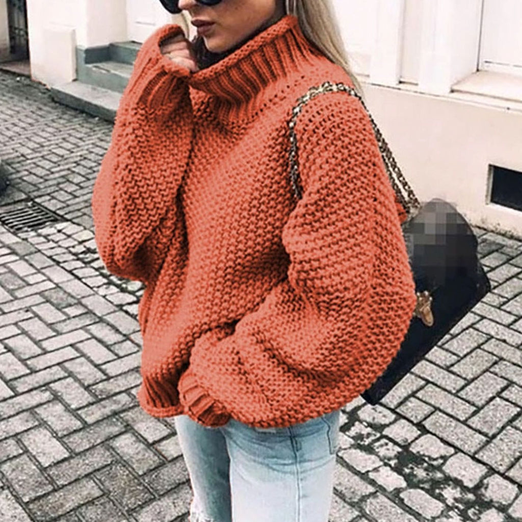 Evie | Oversized Chunky Roll Neck Womens Knit Jumper