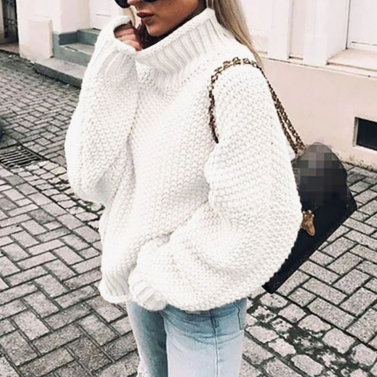 Evie | Oversized Chunky Roll Neck Womens Knit Jumper
