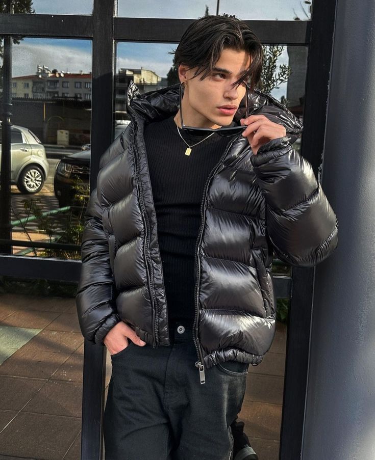 Felix | Polished Hooded Puffer Jacket with Shiny Finish