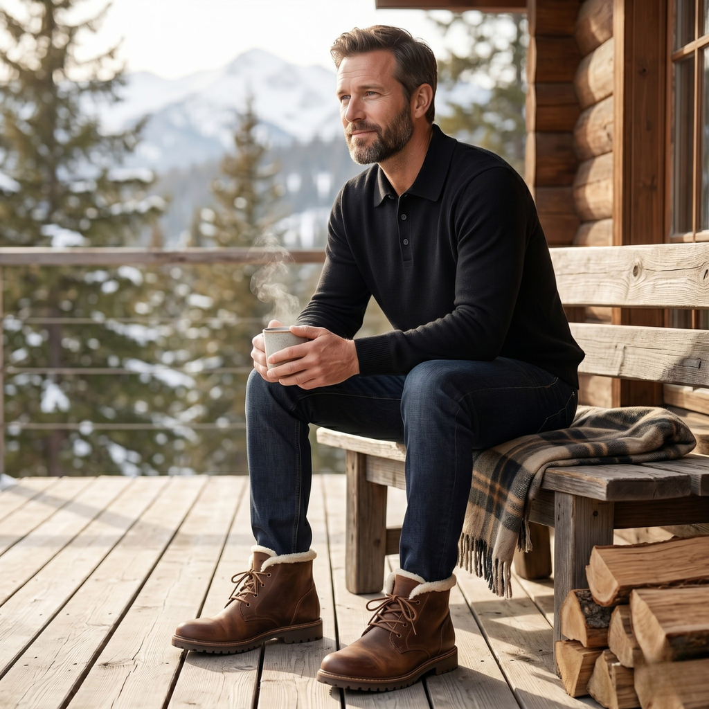 Felix | Refined Long Sleeve Polo Collar Mens Knit Jumper