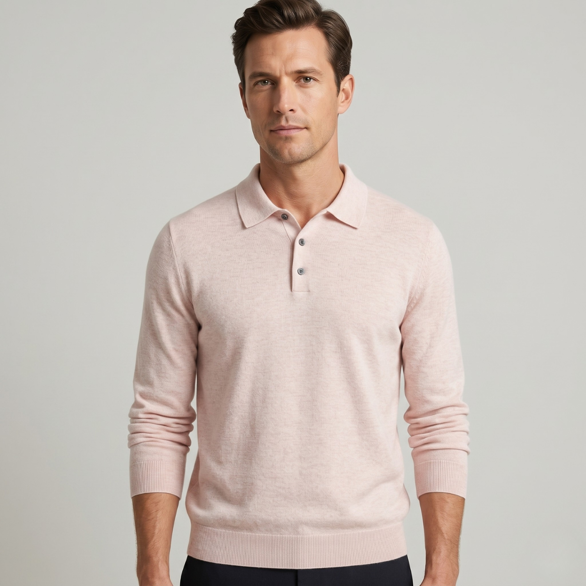 Felix | Refined Long Sleeve Polo Collar Mens Knit Jumper