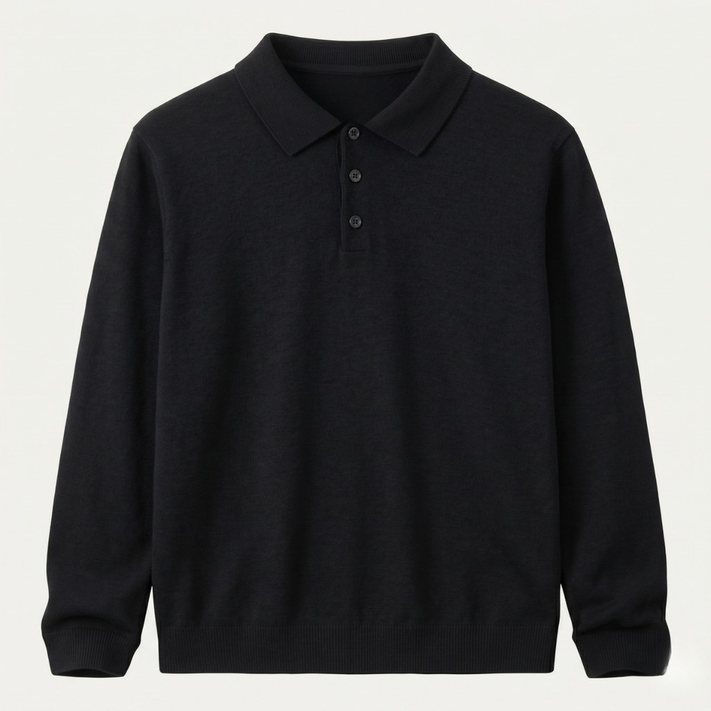 Felix | Refined Long Sleeve Polo Collar Mens Knit Jumper