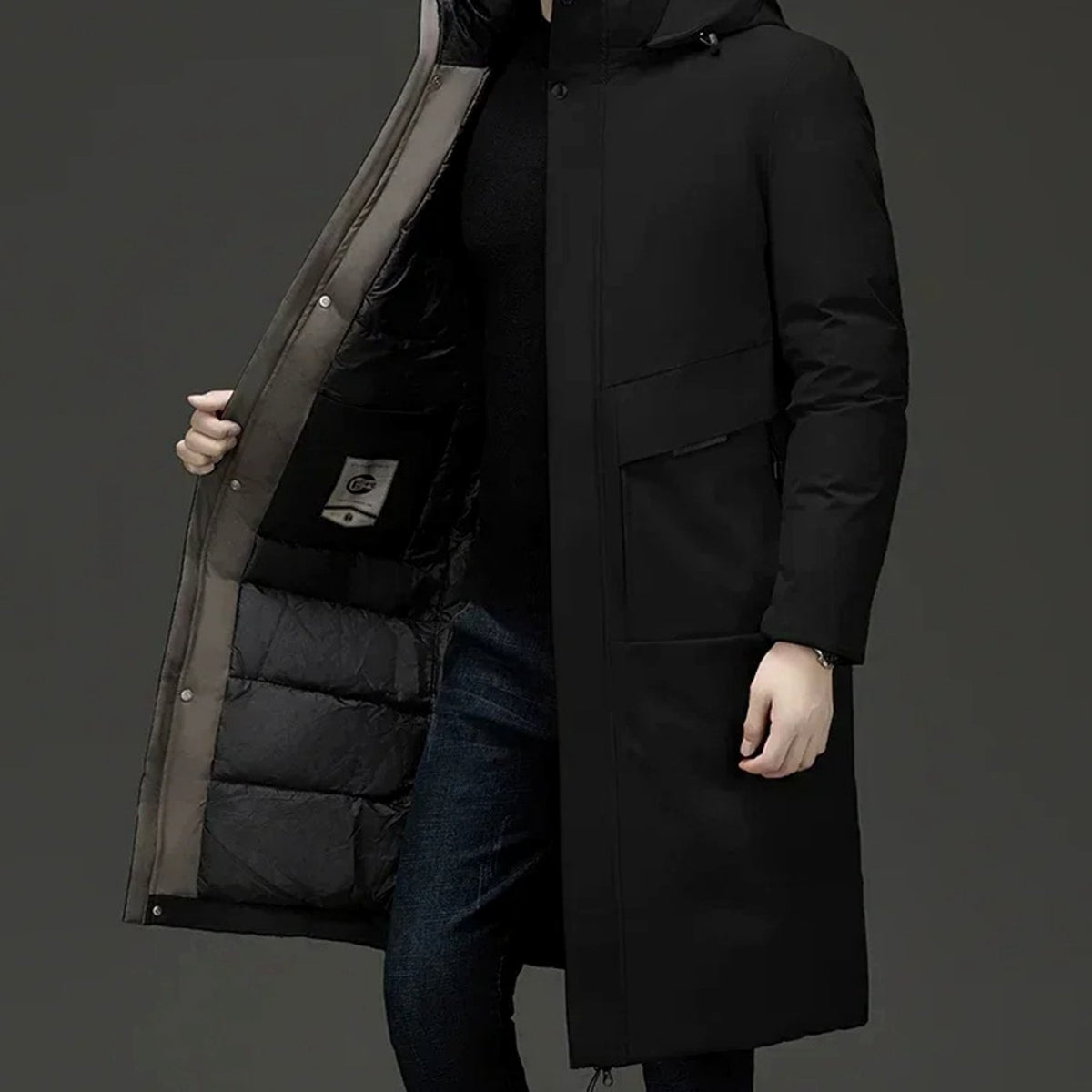 Finn | Relaxed Hooded Long-Line Mens Parka Jacket