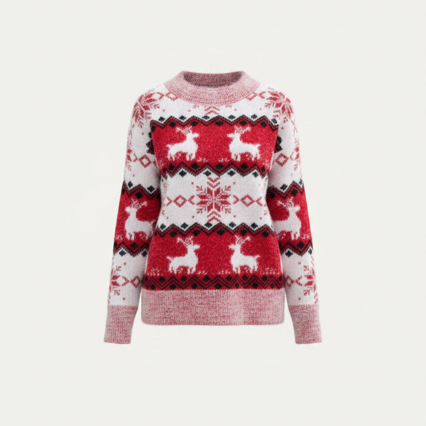 Florence | Cosy Reindeer Fair Isle Ladies Xmas Jumpers