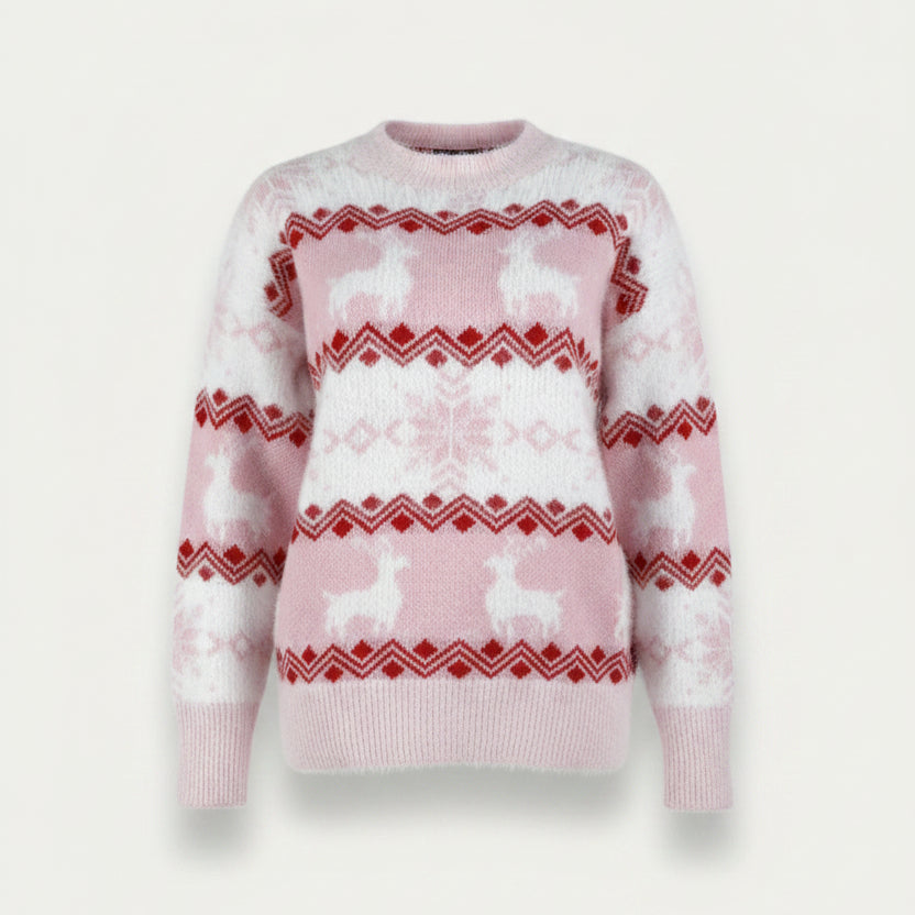 Florence | Cosy Reindeer Fair Isle Ladies Xmas Jumpers