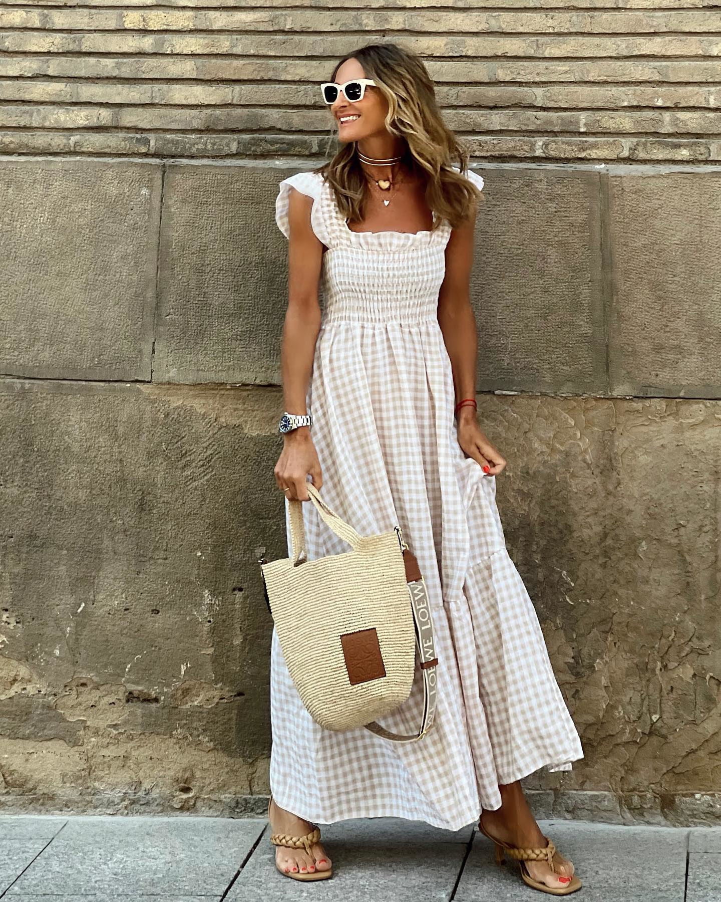 Maria | Polished Flutter Sleeve Gingham Maxi Cocktail Dress