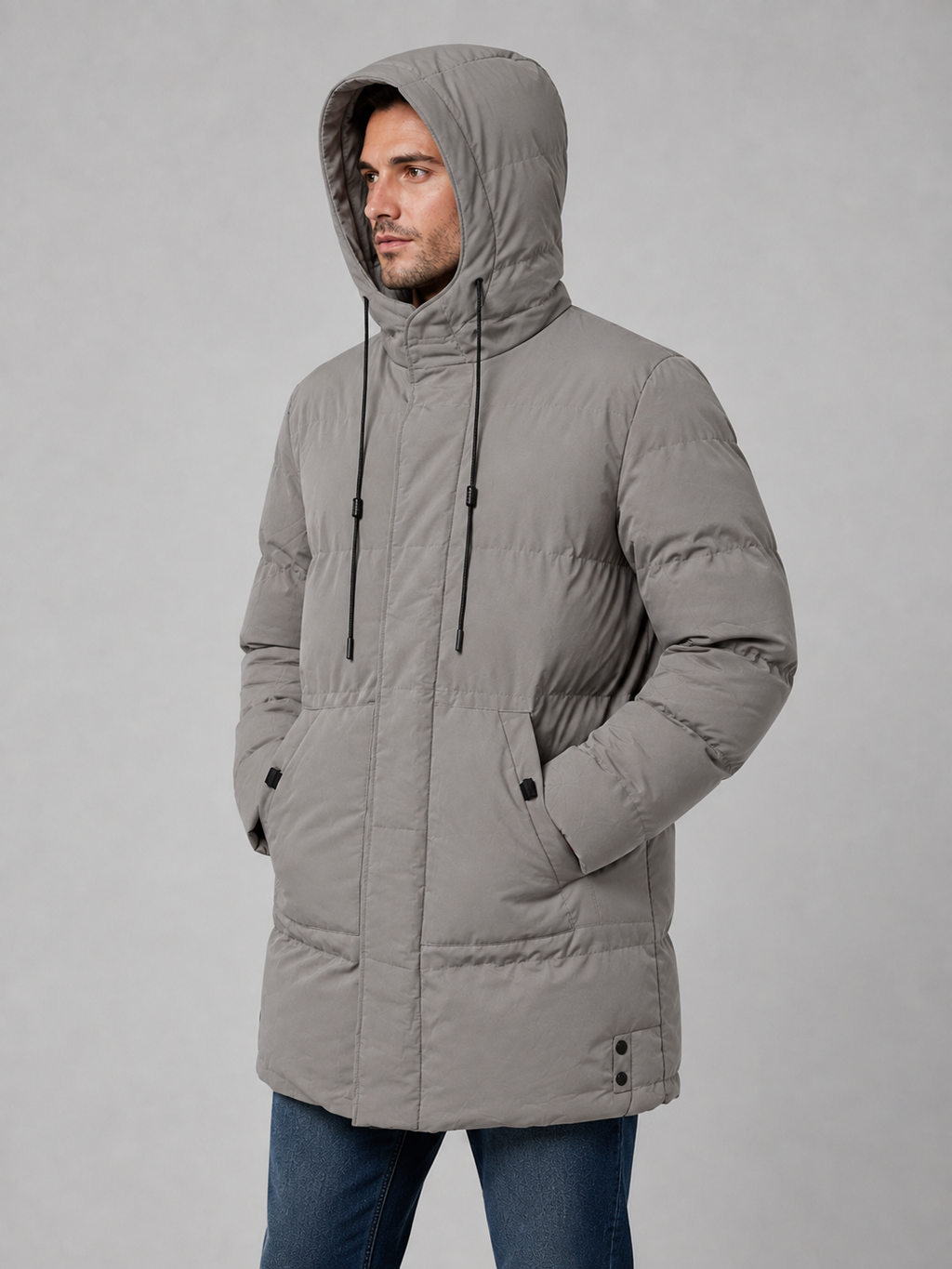 Frankie | Chic Padded Longline Mens Parka Jacket