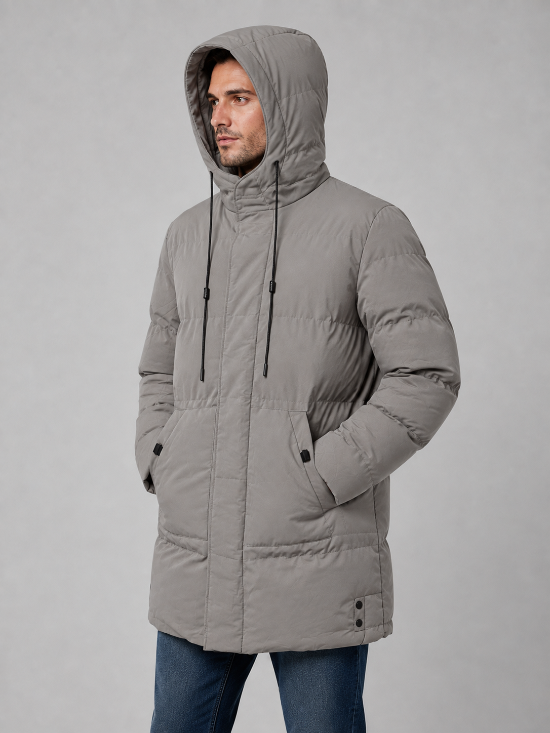 Frankie | Chic Padded Longline Mens Parka Jacket