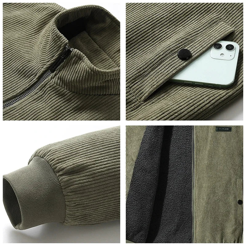 Freddie | Elegant Ribbed Corduroy Fleece Jacket
