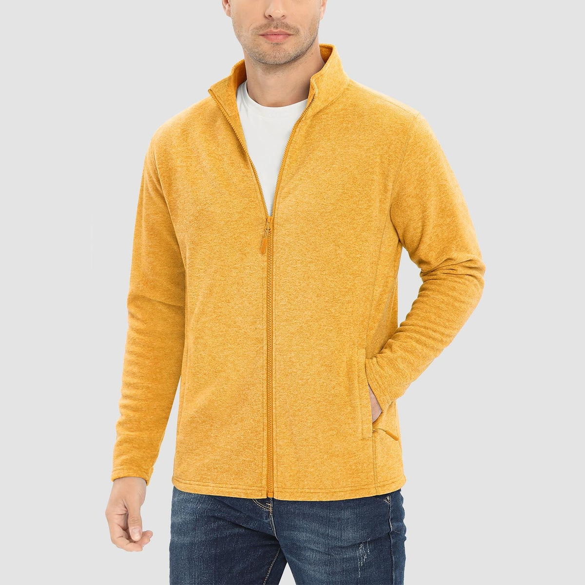 Freddie | Full Zip Stand Collar Mens Fleece Jacket