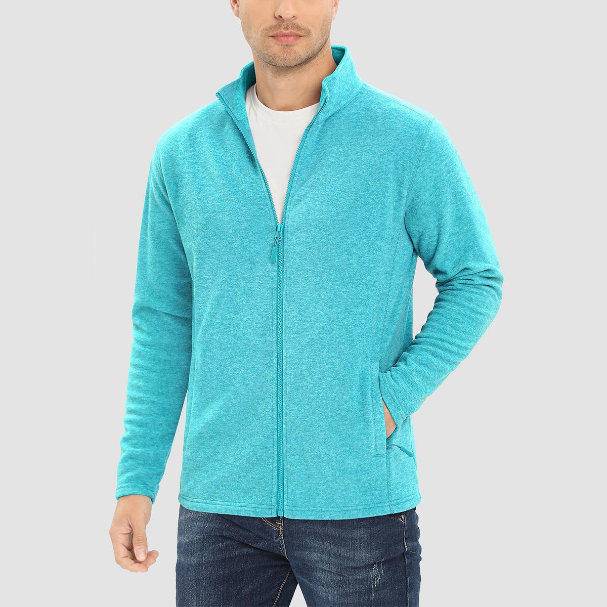 Freddie | Full Zip Stand Collar Mens Fleece Jacket