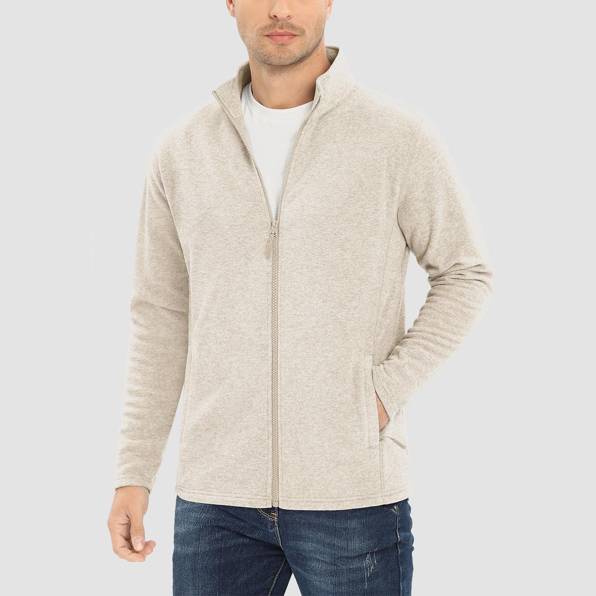 Freddie | Full Zip Stand Collar Mens Fleece Jacket